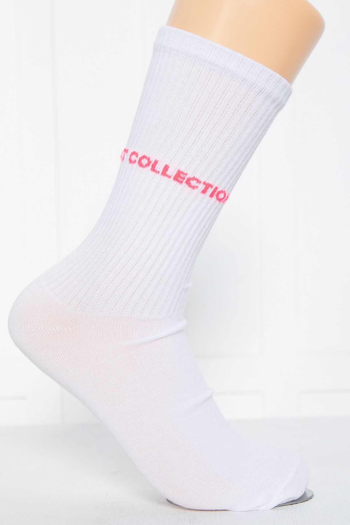 Носки LT Collection (белые/розовая надпись) Н04