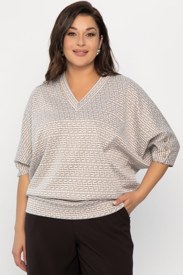 Джемпер трикотажный Вэнсдей (бежевый) Б14485-4М